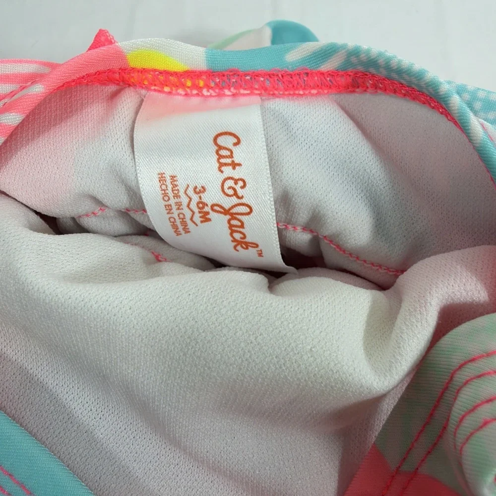 Cat‎ & Jack baby girl floral swimsuit 3-6 Mo pink tutu